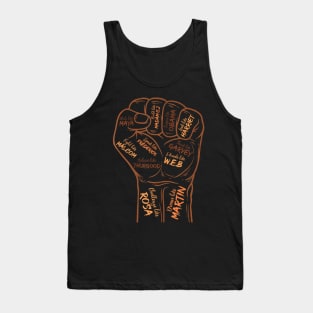 Power Fist Hand Inspiring Black Leaders Black History Month Tank Top